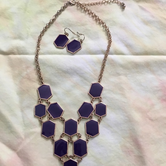 kate spade Jewelry - Kate Spade royal purple necklace and earrings 💜💜